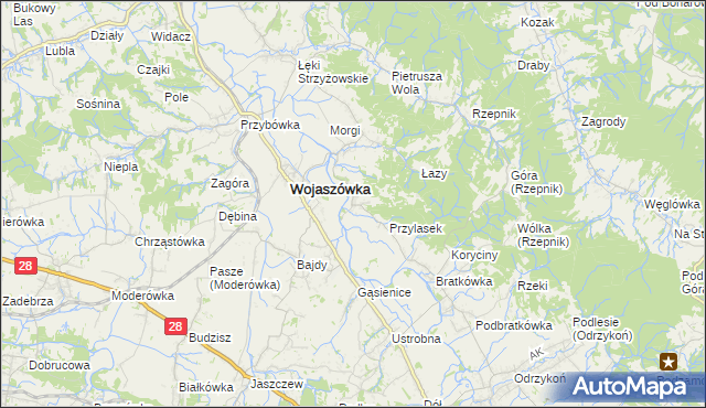 mapa Wojkówka, Wojkówka na mapie Targeo