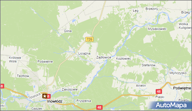 mapa Żądłowice, Żądłowice na mapie Targeo