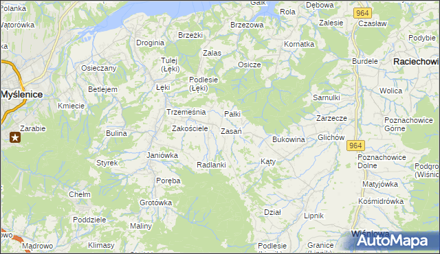 mapa Zasań, Zasań na mapie Targeo