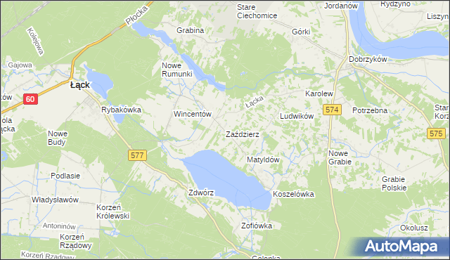 mapa Zaździerz, Zaździerz na mapie Targeo