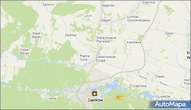 mapa Zdziechowice Drugie, Zdziechowice Drugie na mapie Targeo