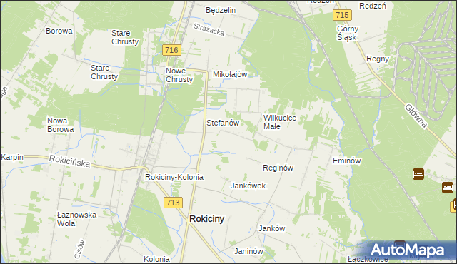 mapa Albertów gmina Rokiciny, Albertów gmina Rokiciny na mapie Targeo