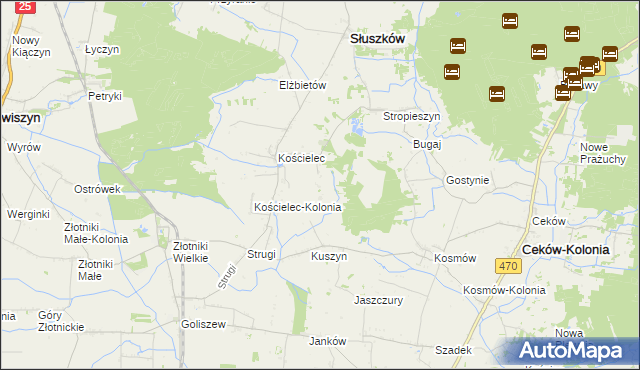 mapa Aleksandrów gmina Mycielin, Aleksandrów gmina Mycielin na mapie Targeo