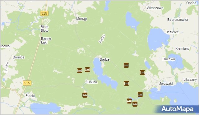 mapa Bądze gmina Stary Dzierzgoń, Bądze gmina Stary Dzierzgoń na mapie Targeo