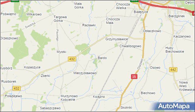 mapa Bardo gmina Września, Bardo gmina Września na mapie Targeo
