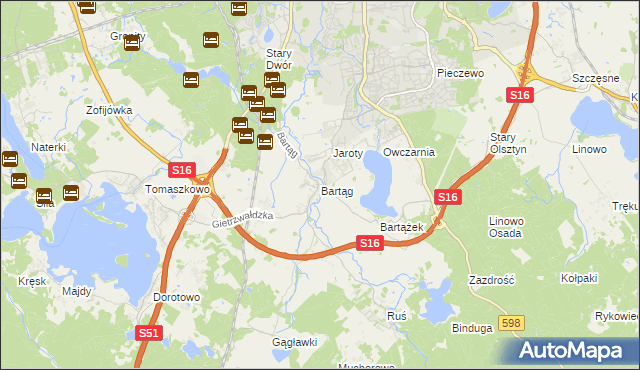 mapa Bartąg, Bartąg na mapie Targeo