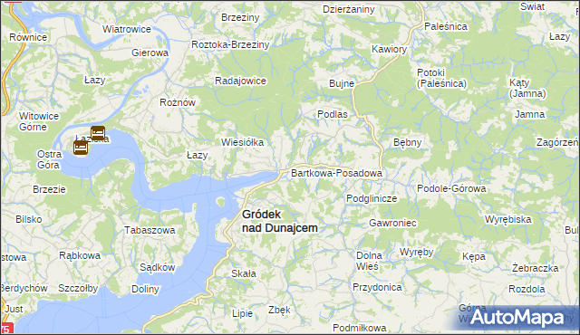 mapa Bartkowa-Posadowa, Bartkowa-Posadowa na mapie Targeo