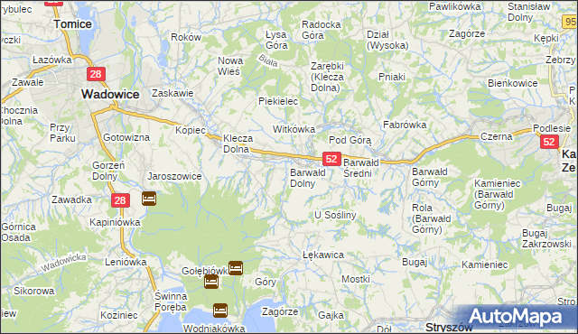 mapa Barwałd Dolny, Barwałd Dolny na mapie Targeo
