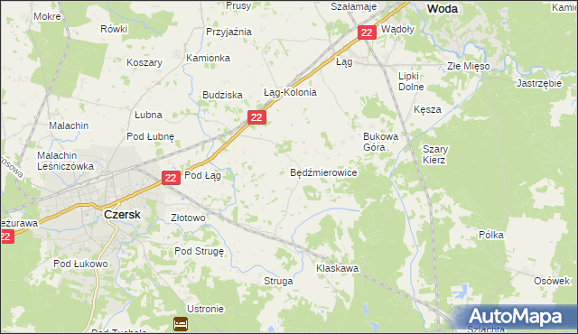 mapa Będźmierowice, Będźmierowice na mapie Targeo