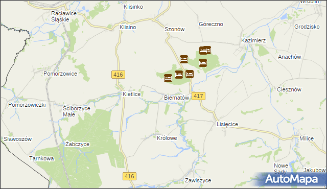 mapa Biernatów gmina Głubczyce, Biernatów gmina Głubczyce na mapie Targeo