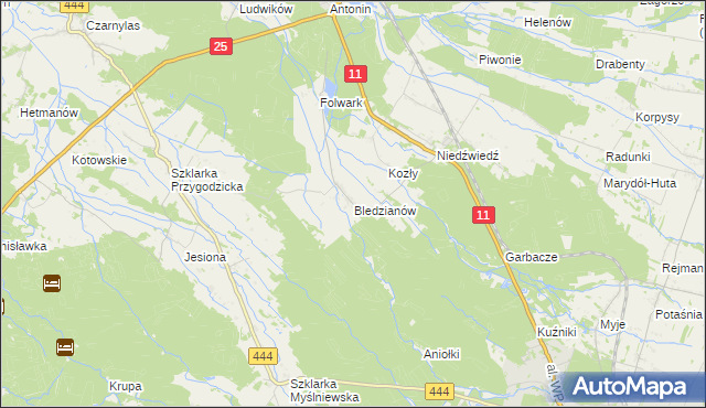 mapa Bledzianów, Bledzianów na mapie Targeo