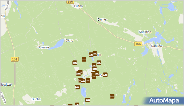 mapa Błonie gmina Barlinek, Błonie gmina Barlinek na mapie Targeo