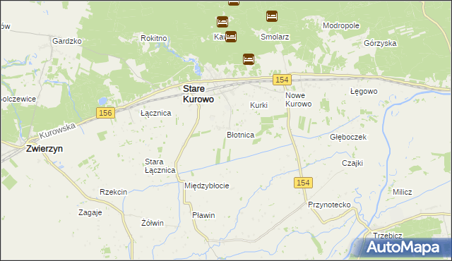 mapa Błotnica gmina Stare Kurowo, Błotnica gmina Stare Kurowo na mapie Targeo