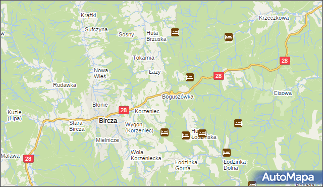 mapa Boguszówka gmina Bircza, Boguszówka gmina Bircza na mapie Targeo