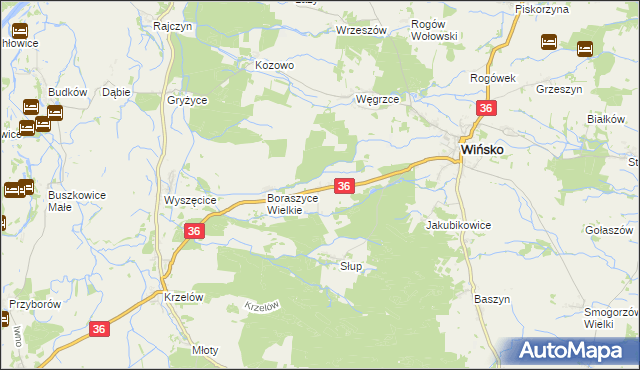 mapa Boraszyce Małe, Boraszyce Małe na mapie Targeo