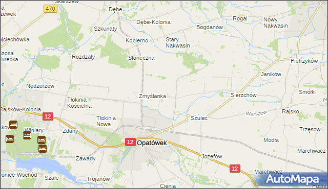 mapa Borów gmina Opatówek, Borów gmina Opatówek na mapie Targeo