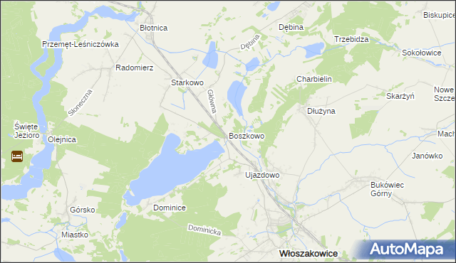 mapa Boszkowo, Boszkowo na mapie Targeo