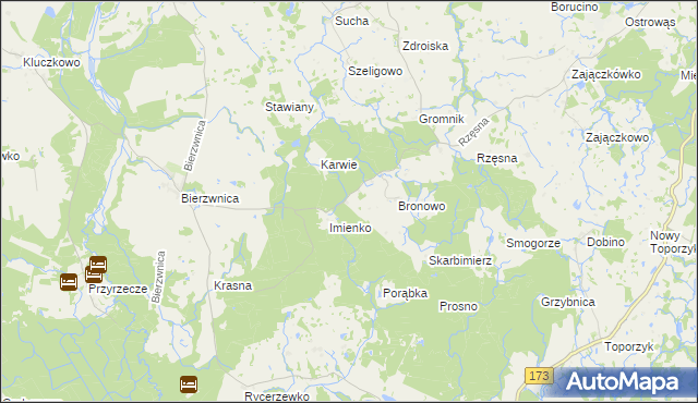 mapa Bronówko, Bronówko na mapie Targeo