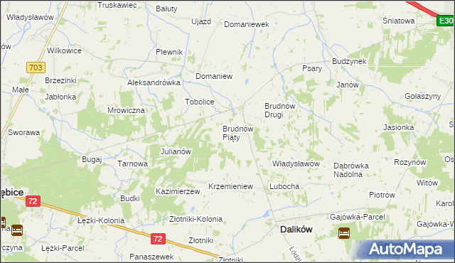 mapa Brudnów Stary, Brudnów Stary na mapie Targeo