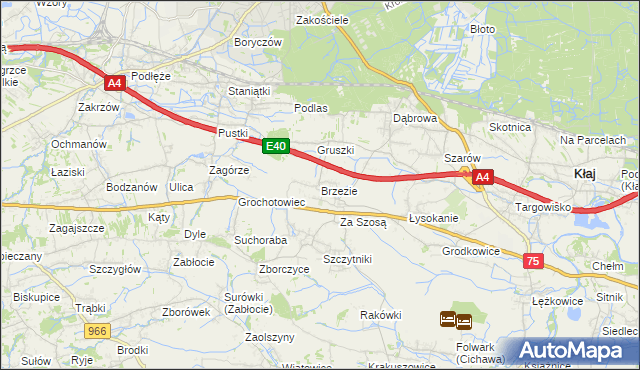 mapa Brzezie gmina Kłaj, Brzezie gmina Kłaj na mapie Targeo