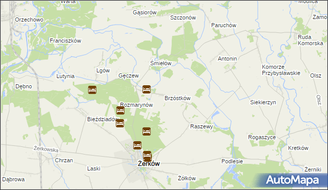 mapa Brzóstków, Brzóstków na mapie Targeo