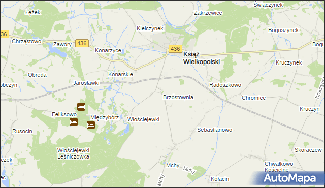 mapa Brzóstownia, Brzóstownia na mapie Targeo