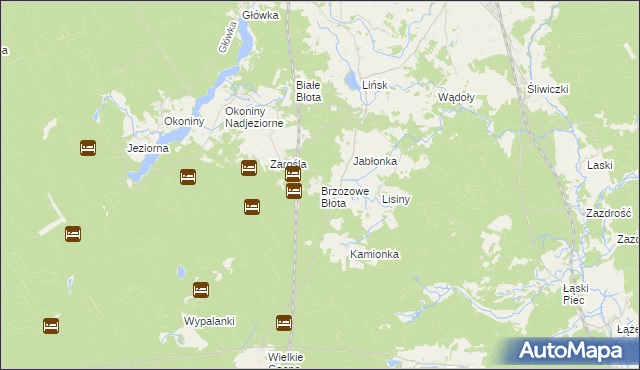 mapa Brzozowe Błota, Brzozowe Błota na mapie Targeo