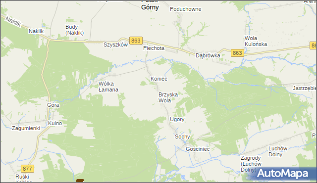 mapa Brzyska Wola, Brzyska Wola na mapie Targeo