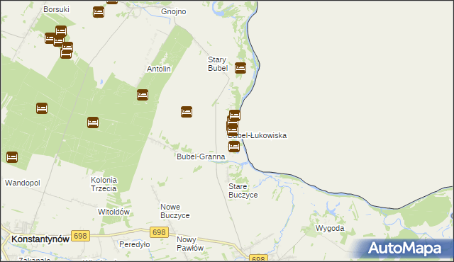 mapa Bubel-Łukowiska, Bubel-Łukowiska na mapie Targeo