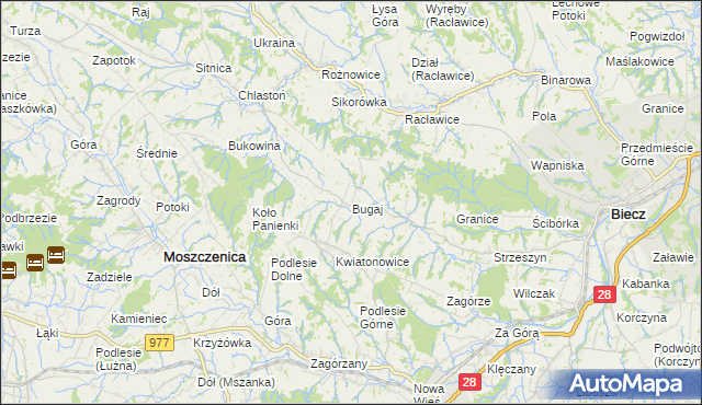 mapa Bugaj gmina Biecz, Bugaj gmina Biecz na mapie Targeo