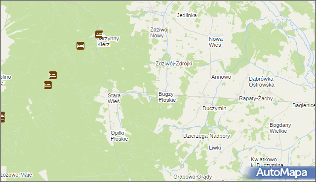 mapa Bugzy Płoskie, Bugzy Płoskie na mapie Targeo