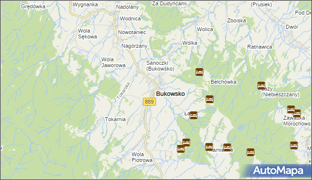 mapa Bukowsko, Bukowsko na mapie Targeo