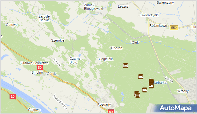 mapa Cegielnik, Cegielnik na mapie Targeo