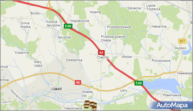 mapa Chechło gmina Rudziniec, Chechło gmina Rudziniec na mapie Targeo