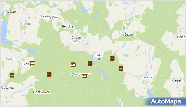 mapa Chełm Dolny, Chełm Dolny na mapie Targeo