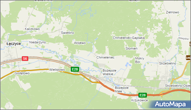 mapa Chmieleniec, Chmieleniec na mapie Targeo