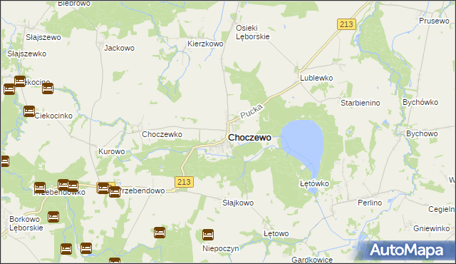 mapa Choczewo, Choczewo na mapie Targeo
