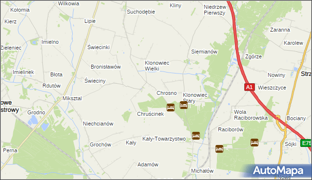 mapa Chrosno gmina Łanięta, Chrosno gmina Łanięta na mapie Targeo