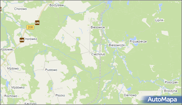 mapa Ciecholub, Ciecholub na mapie Targeo