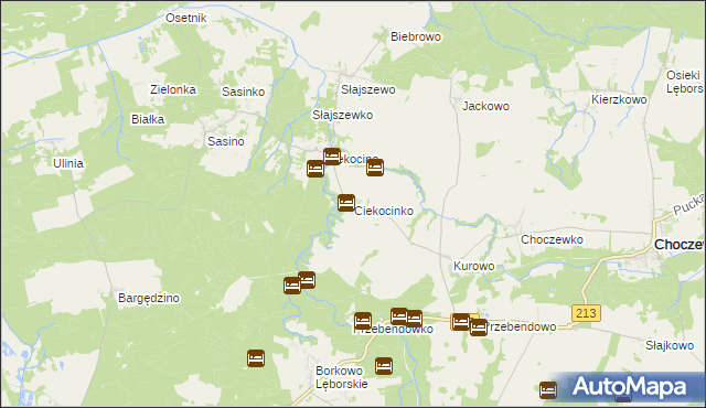 mapa Ciekocinko, Ciekocinko na mapie Targeo