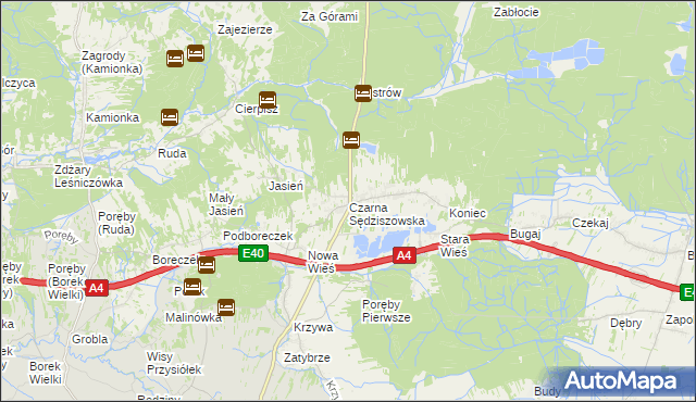 mapa Czarna Sędziszowska, Czarna Sędziszowska na mapie Targeo