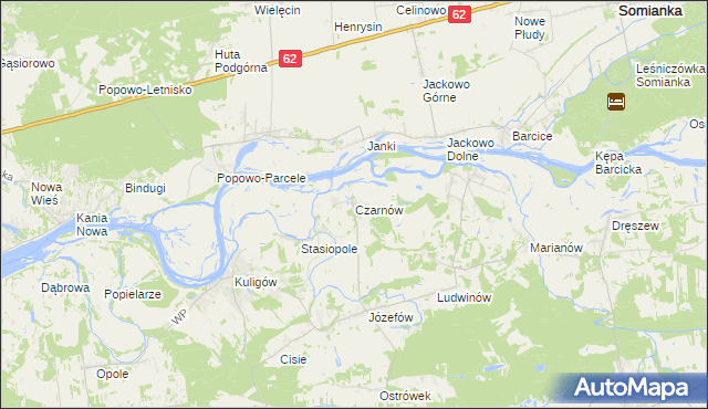 mapa Czarnów gmina Dąbrówka, Czarnów gmina Dąbrówka na mapie Targeo