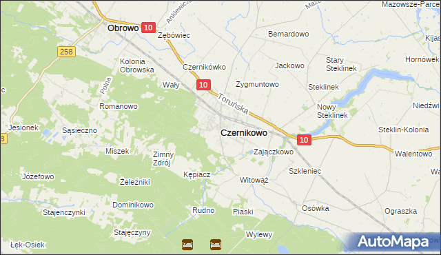 mapa Czernikowo, Czernikowo na mapie Targeo