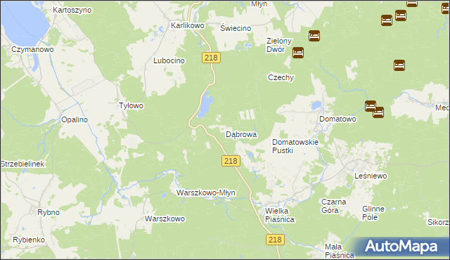mapa Dąbrowa gmina Krokowa, Dąbrowa gmina Krokowa na mapie Targeo