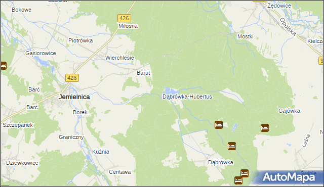 mapa Dąbrówka-Hubertus, Dąbrówka-Hubertus na mapie Targeo