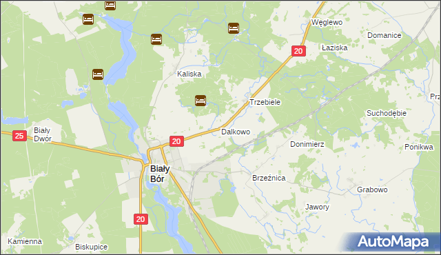 mapa Dalkowo gmina Biały Bór, Dalkowo gmina Biały Bór na mapie Targeo