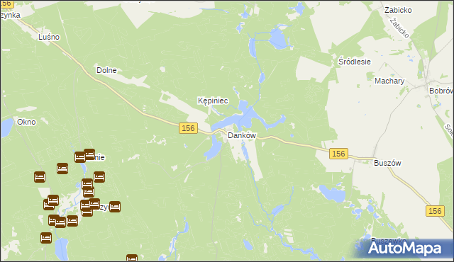 mapa Danków gmina Strzelce Krajeńskie, Danków gmina Strzelce Krajeńskie na mapie Targeo