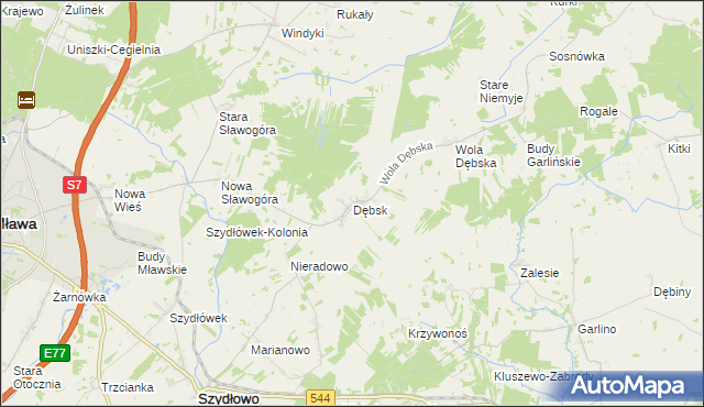mapa Dębsk gmina Szydłowo, Dębsk gmina Szydłowo na mapie Targeo