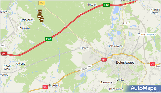 mapa Dobra gmina Bolesławiec, Dobra gmina Bolesławiec na mapie Targeo