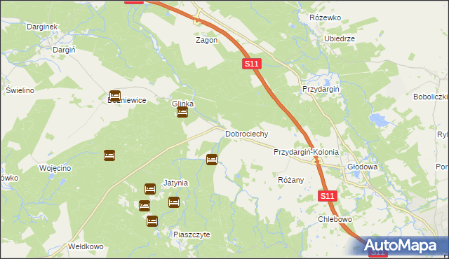 mapa Dobrociechy, Dobrociechy na mapie Targeo